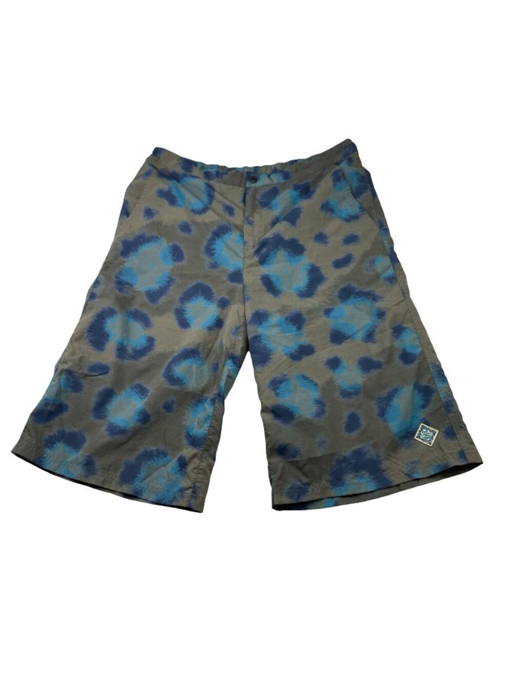 Kenzo Men's Lined Long Board Shorts/Trunks Brown/Blue Tie Dye • Italy • Medium